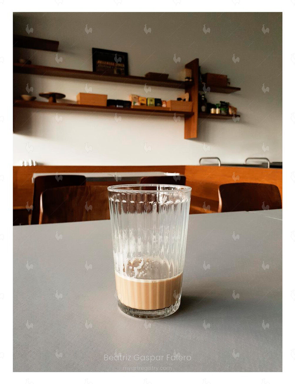 Café en vaso de cristal