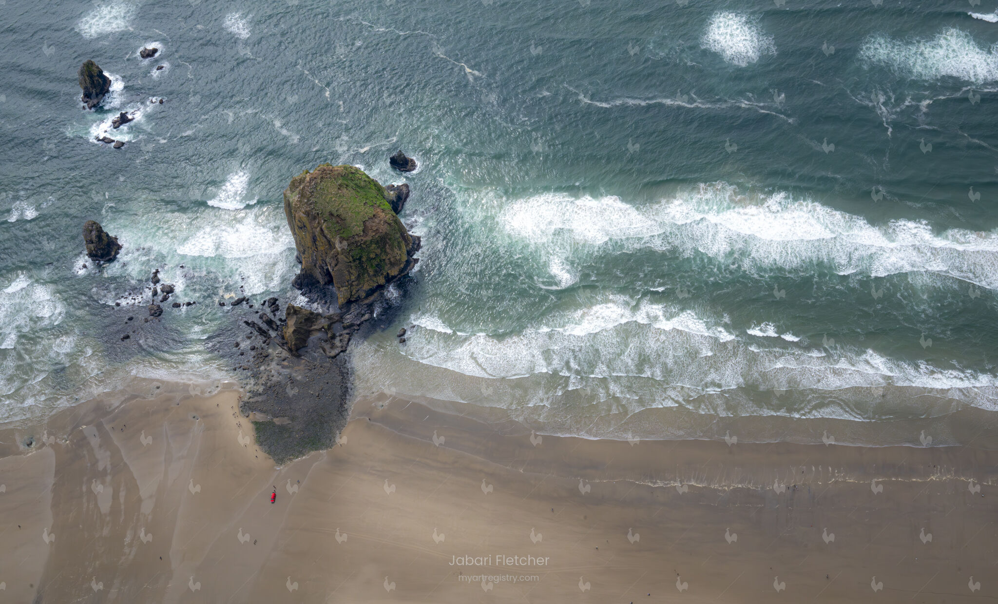 Haystack Rocks from above 