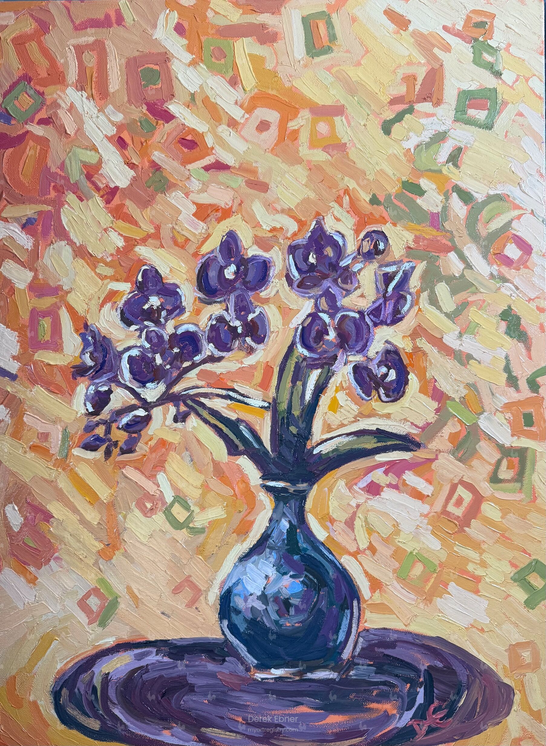 Orchids In Blue Vase #920,596