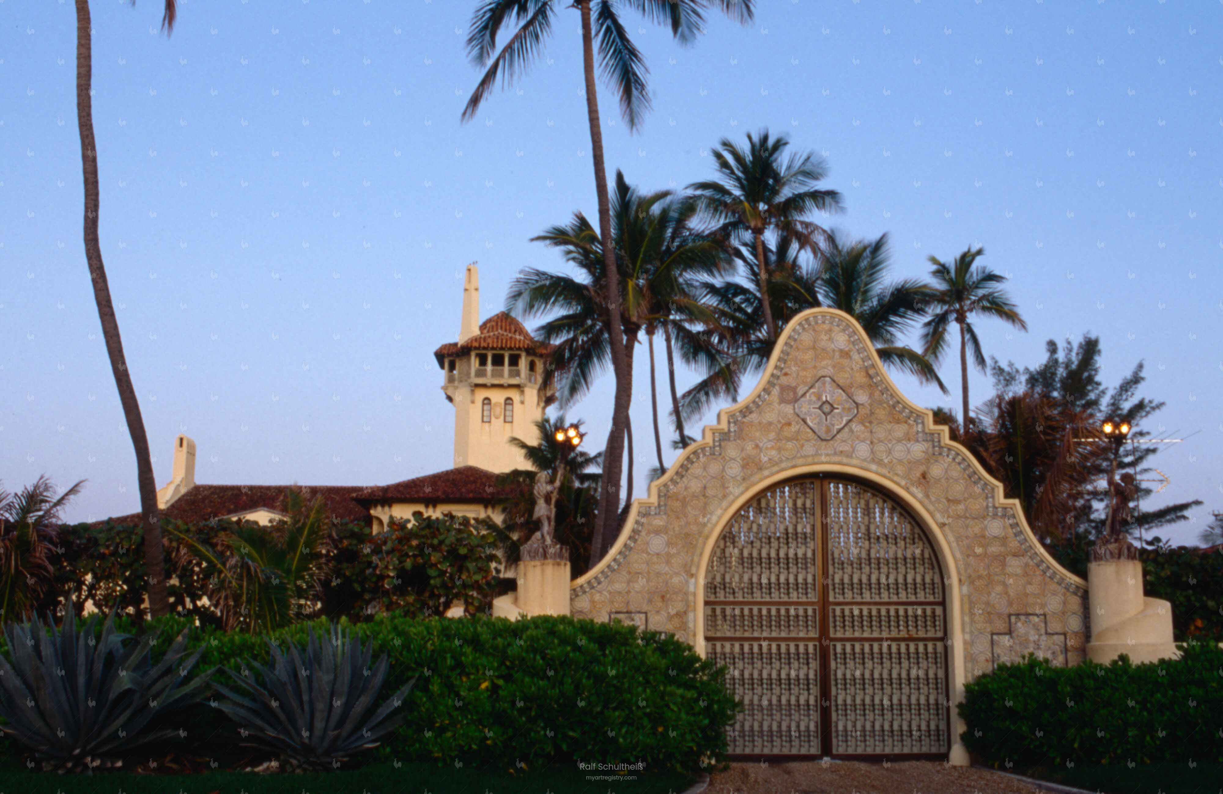 Driveway to Donald Trump’s Mar-a-Lago estate