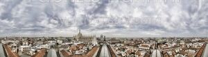 Milan, 360 degrees in a cloudy day