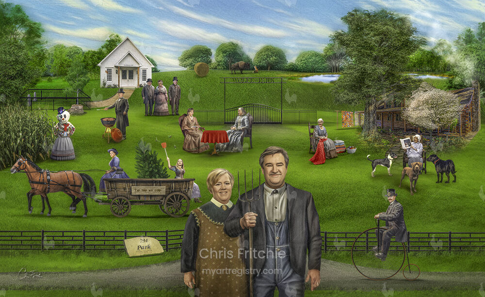 "A Whimsical Journey Through Wolfe Park Personalities in Folk Art"