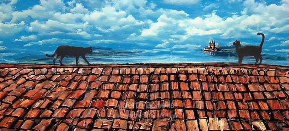 Cats on the roof