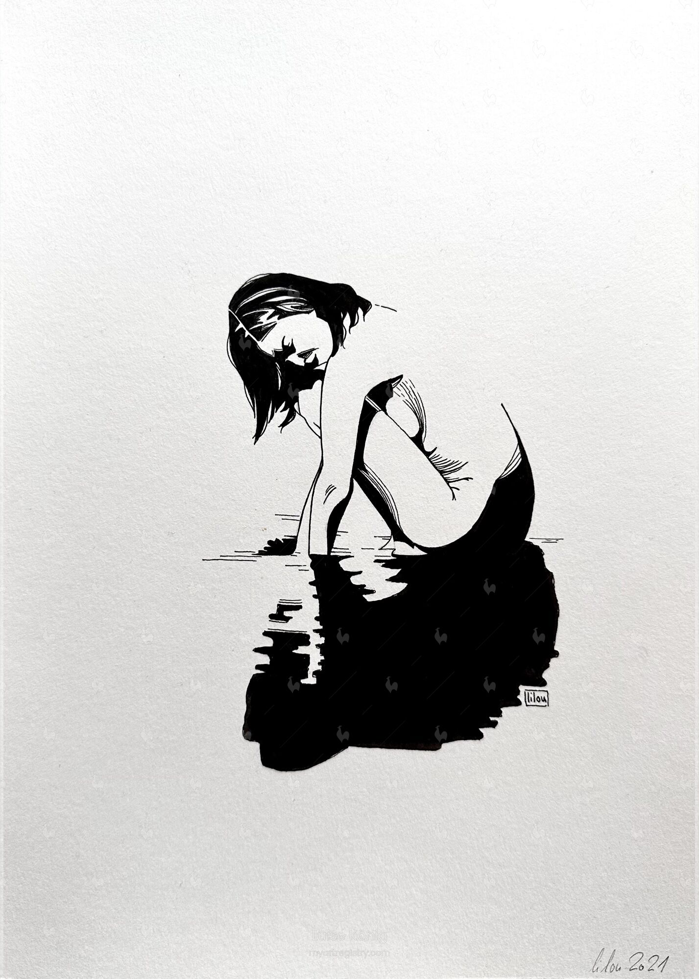 Weibliche Figur im Wasser