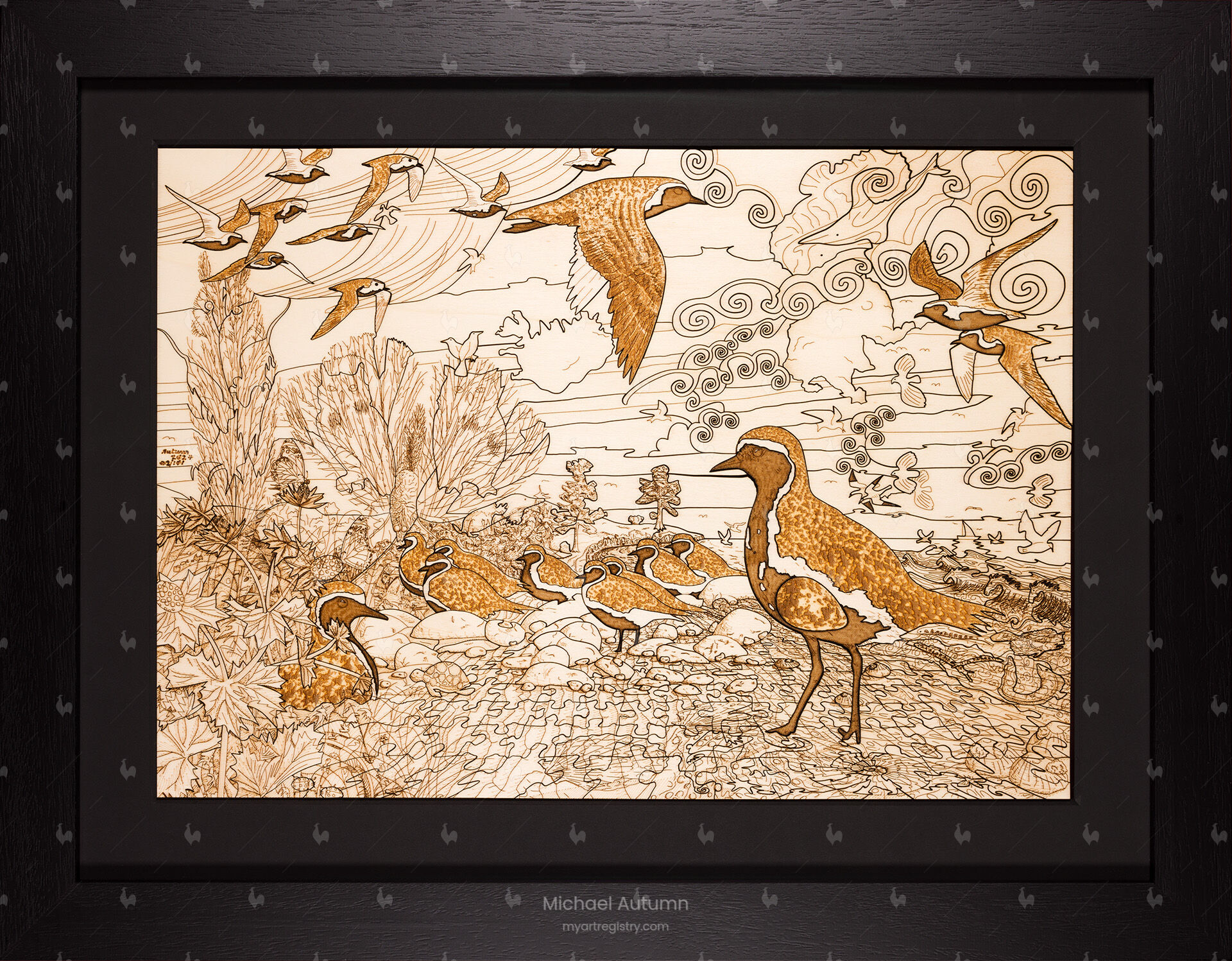 Golden Plover with Egg (Art Puzzle) - Laser