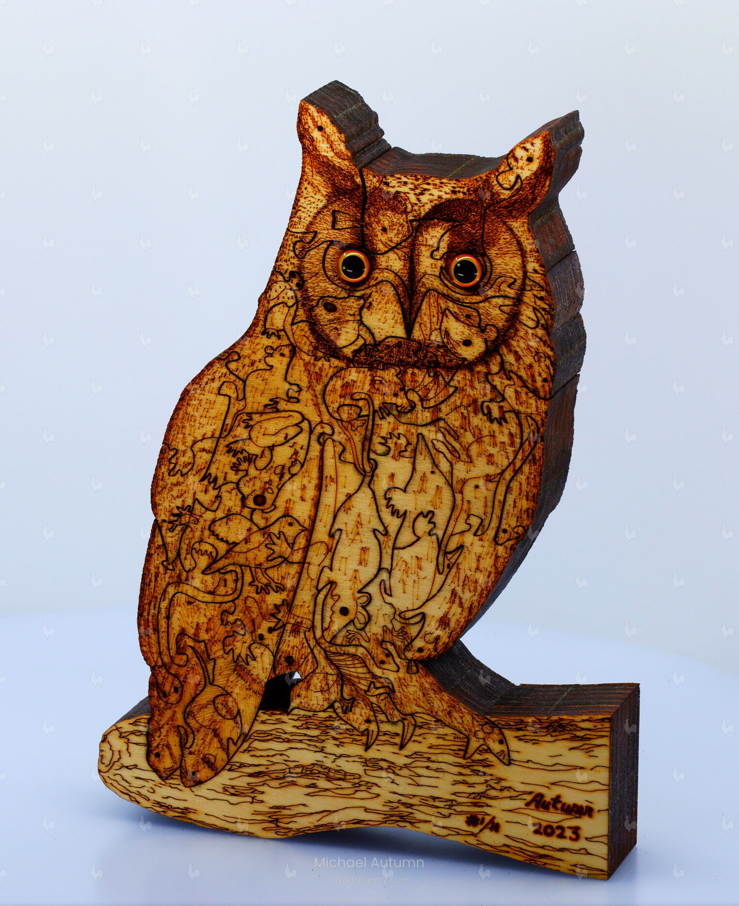 Long-eared Owl (Art Puzzle) (You Are What You Eat) - laminated