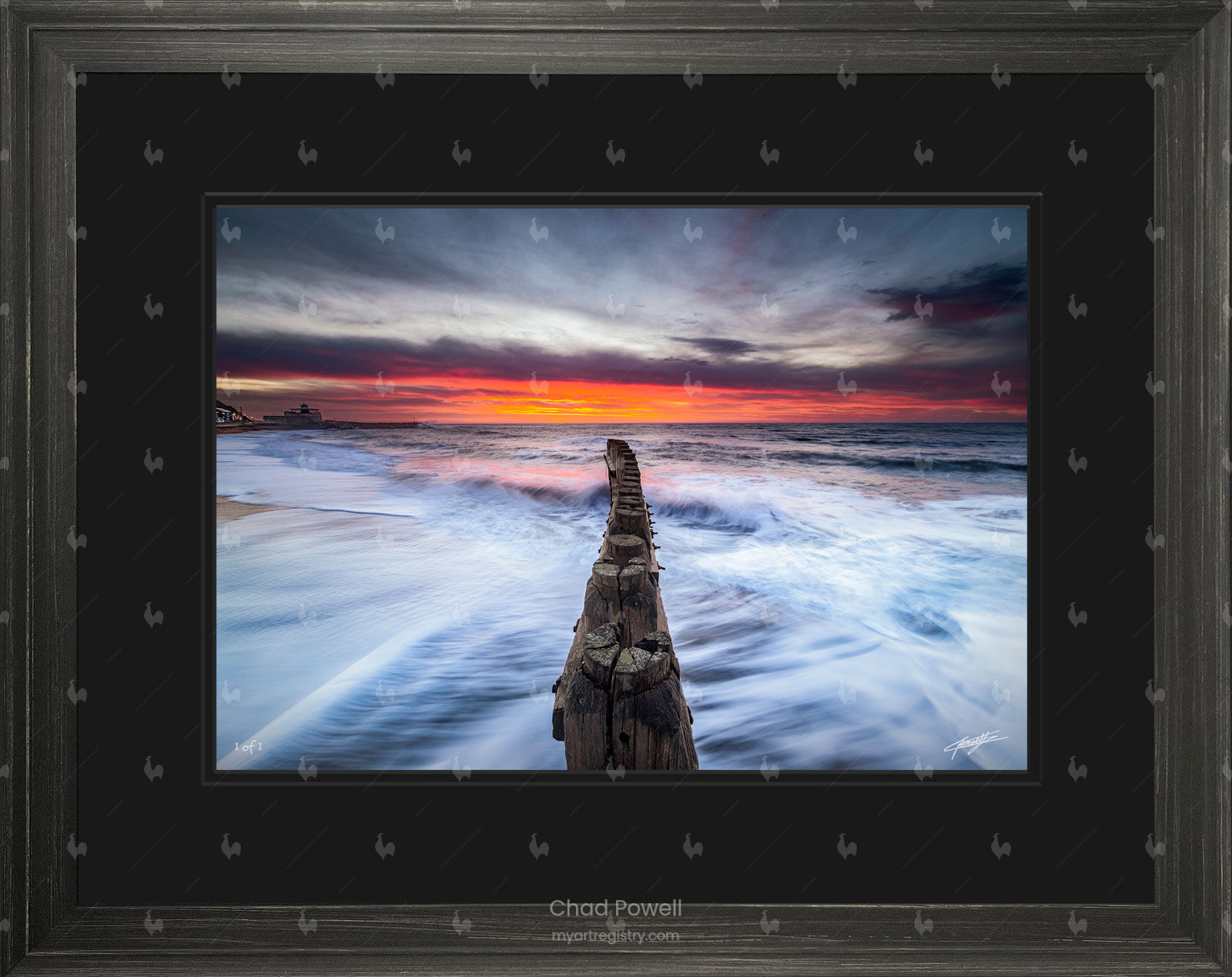 Sunrise at Ventnor Groyne - Ultra Black Edition® - 1 of 1
