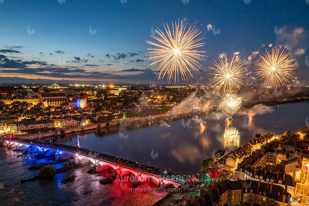 Le feu d'artifice du 14 juillet à Blois