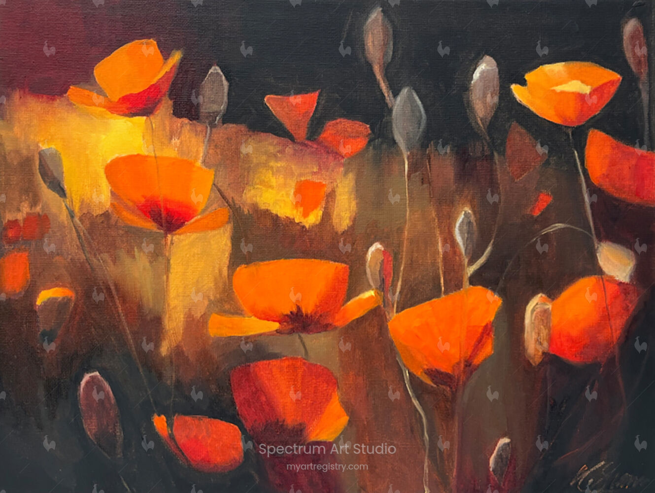 Wild Poppy Meadow A3