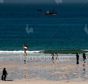 Porthmeor Beach with Flags