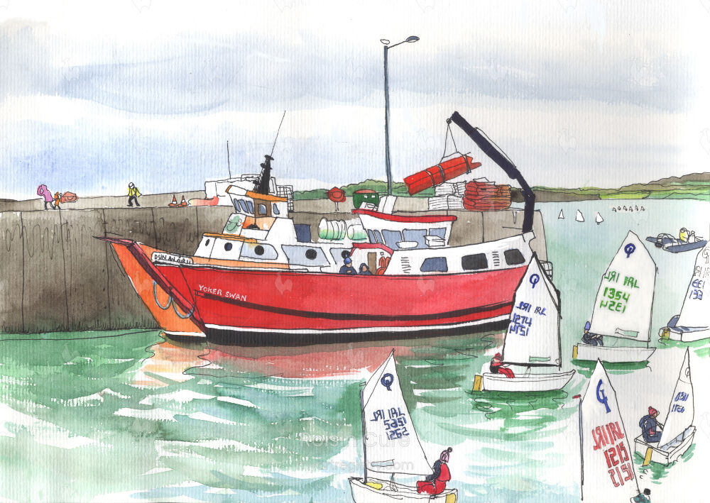 Ferry and Optimists in Baltimore Harbour