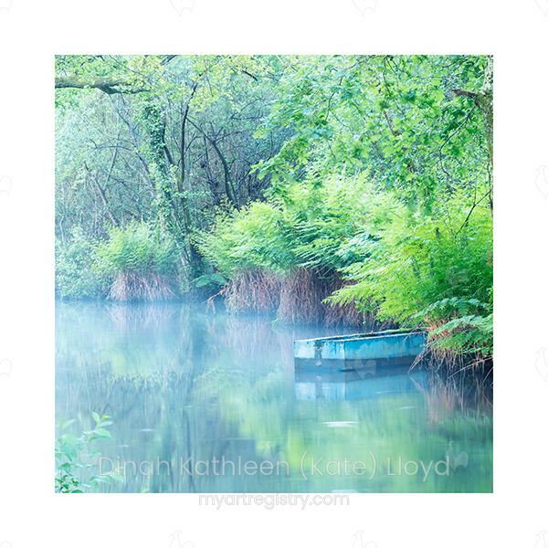 Blue boat on river 1