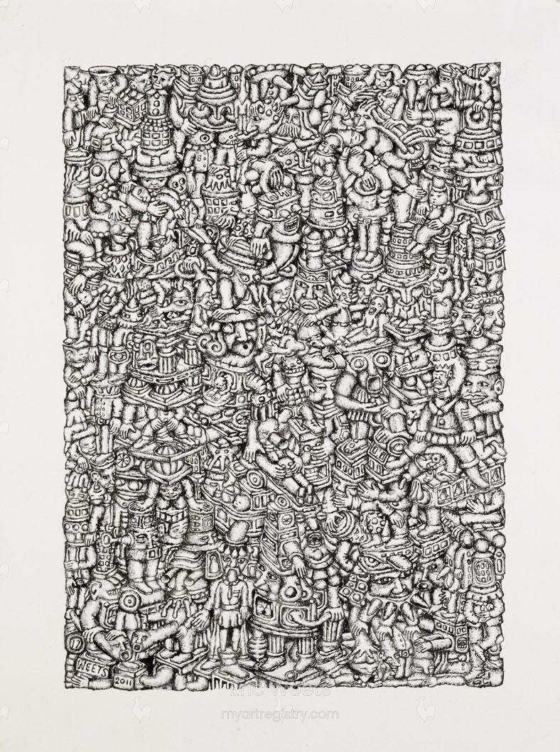 Painting Number 17 : Complexity Of Being, 2011, by Eric G. C. Weets.