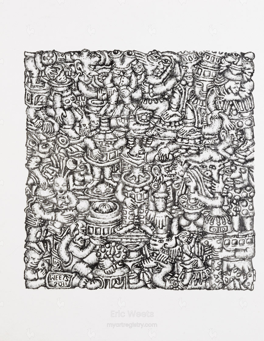 Painting Number 19 : When We Are Not Watching, 2011, by Eric G. C. Weets.
