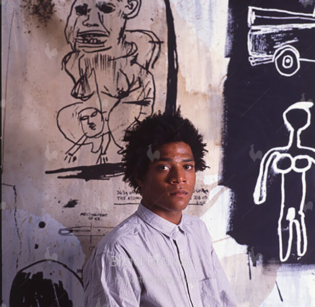 Jean Michel Basquiat at his studio, Venice, California 1984