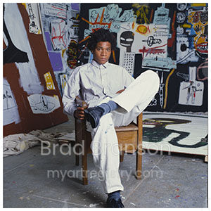 Jean Michel Basquiat at his studio in Venice, California, 1984