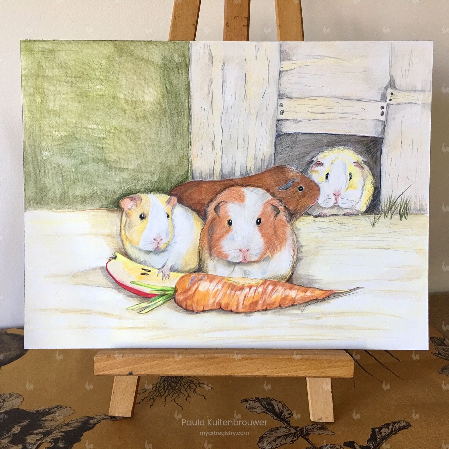 Guinea Pigs Resting & Nibbling Together 1 out of 10
