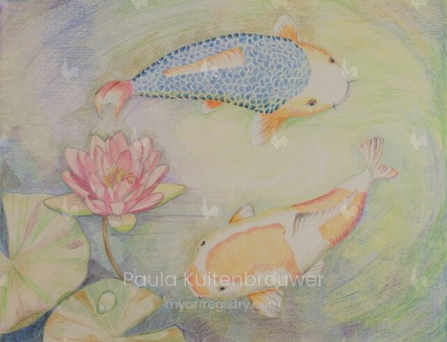 Koi Fish with Lotus (1 out of 10 Limited Edition)