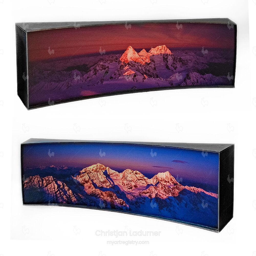 Ortler Group east side - sunrise Ortler Group west side - sunset