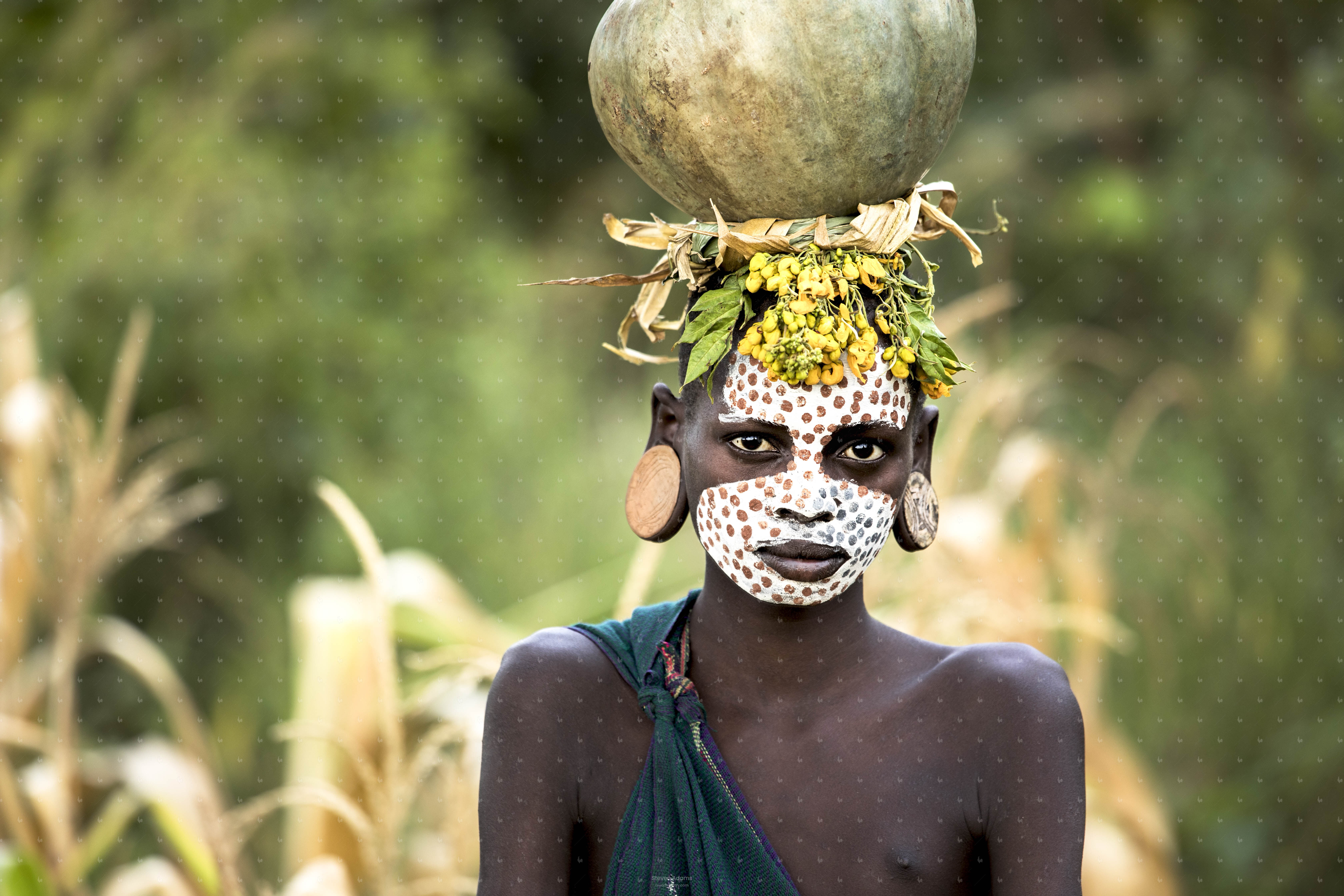 Suri Girl in Village Garden