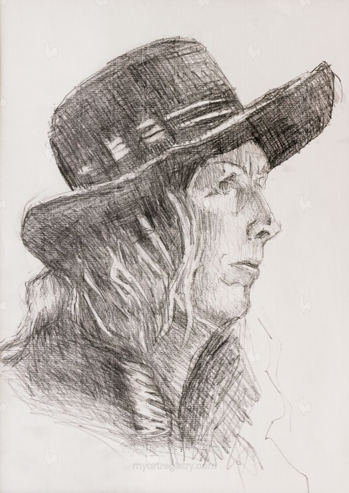 Frau mit Cowboyhut
