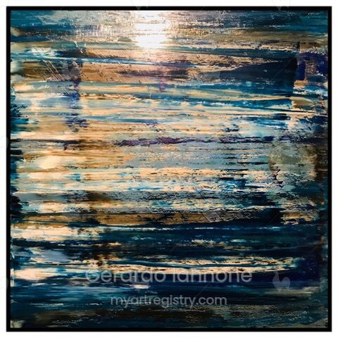 Work # 8-5 Blue in Blue Abstract Multi Color painting