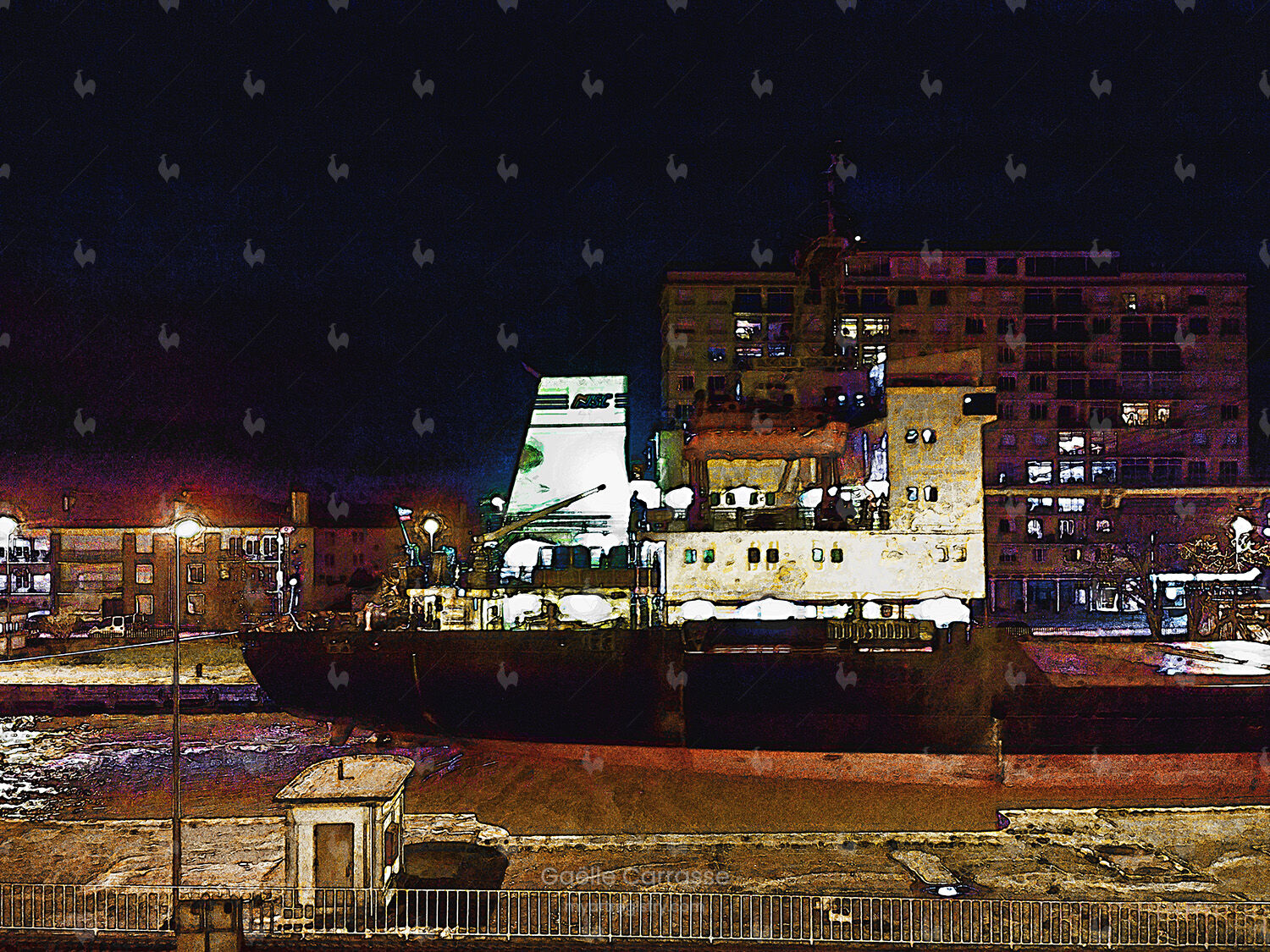 L'écluse, nuit orangée