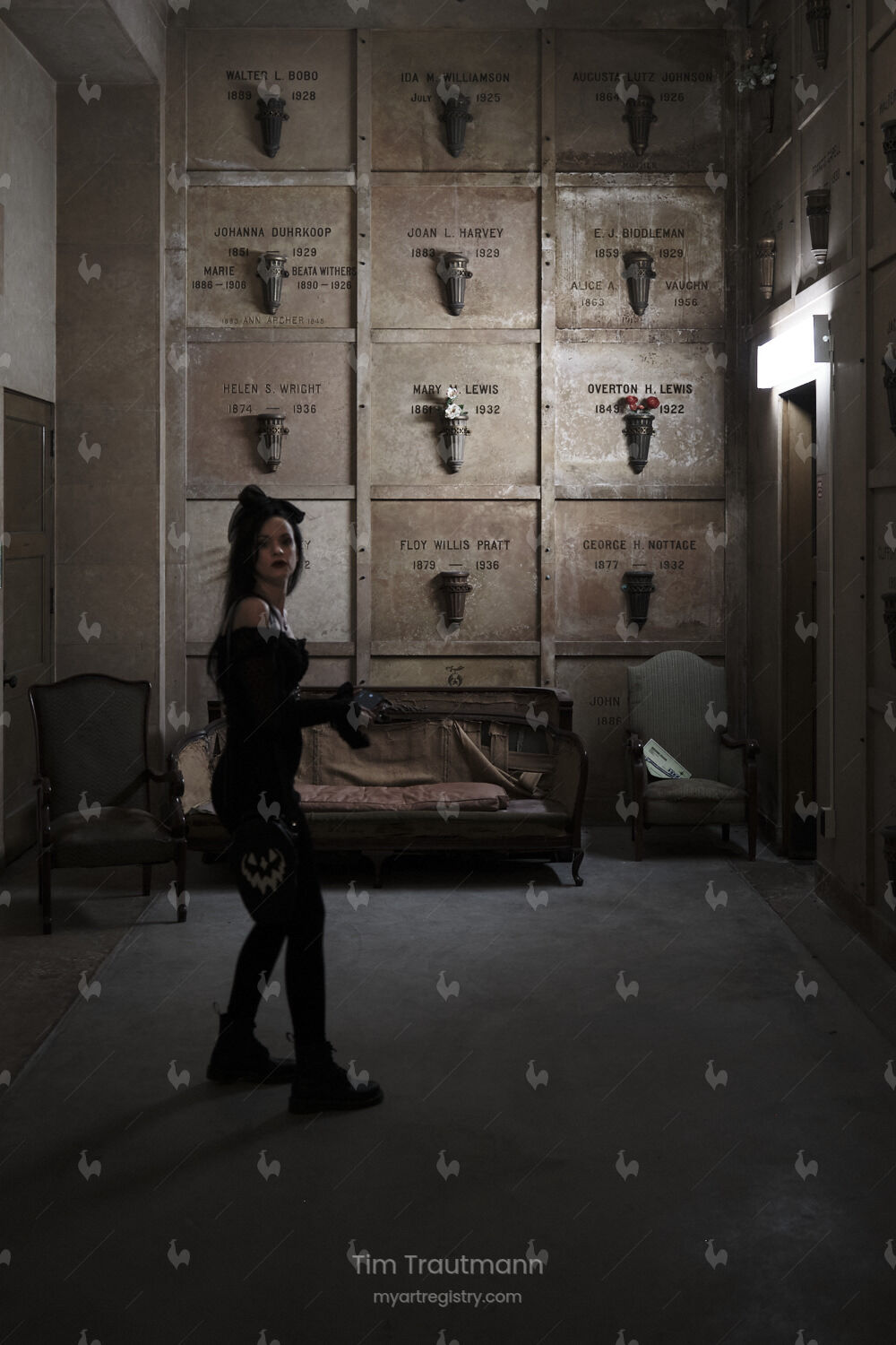 Goth Girl in the Crypt