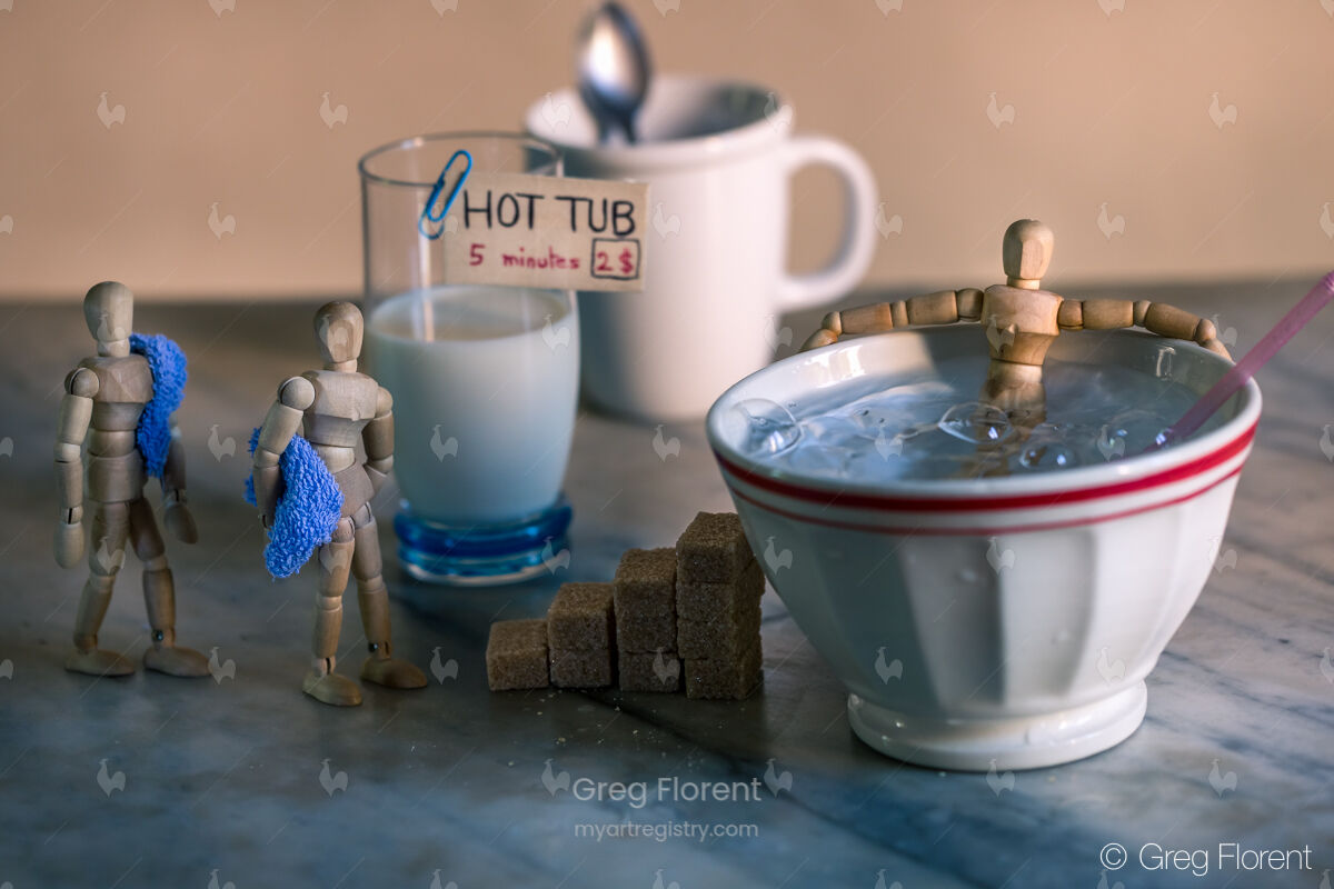 Woody in a hot tub