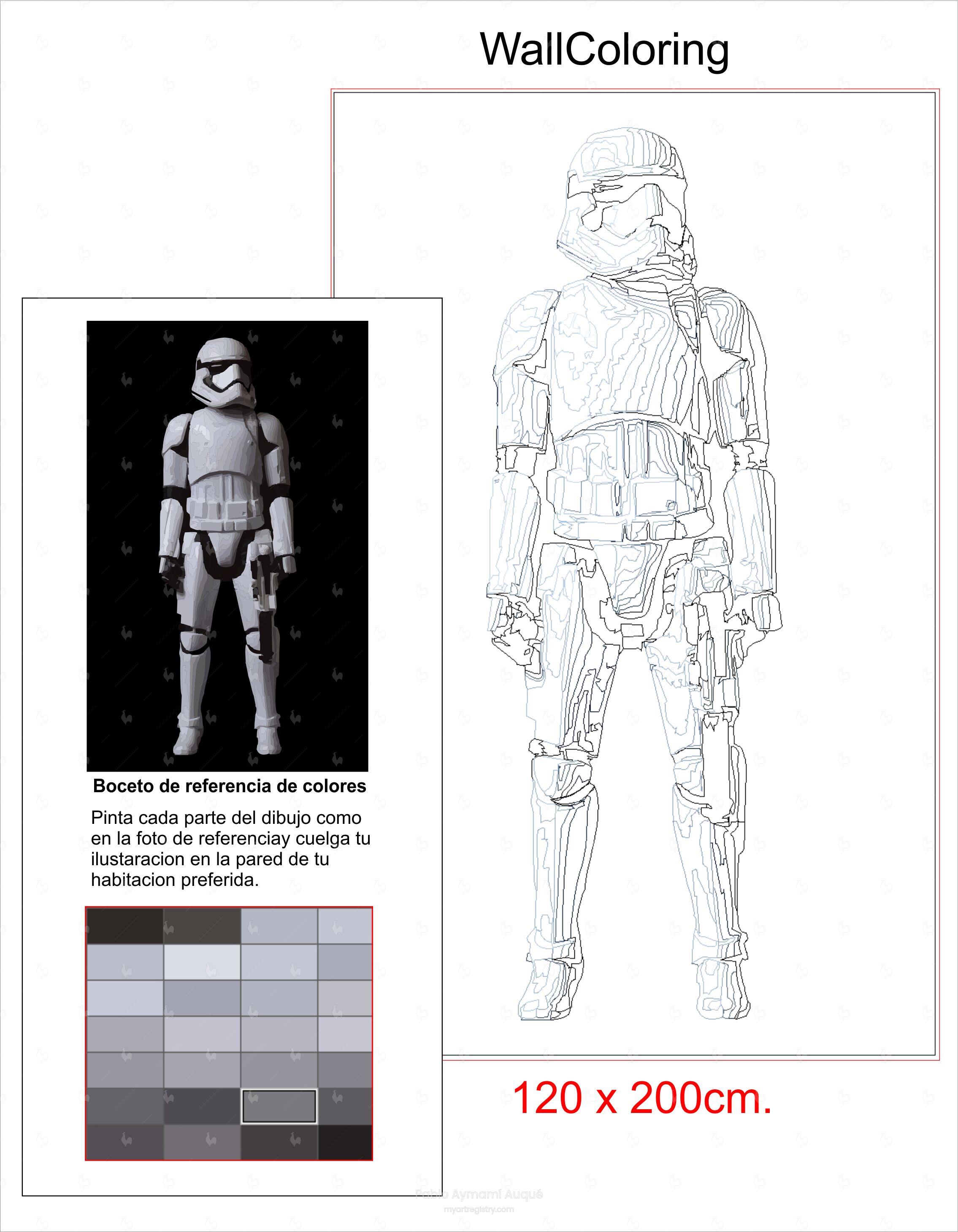 Trooper WallColoring StarWars 1/150 87x140cm. by Paulsharp 2029-09-19