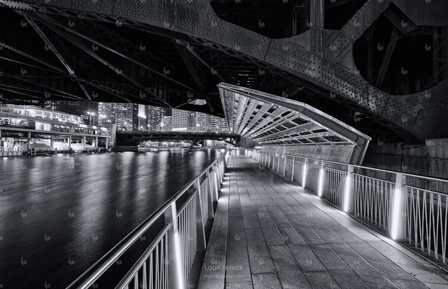 Chicago River Under Dearborn Bridge