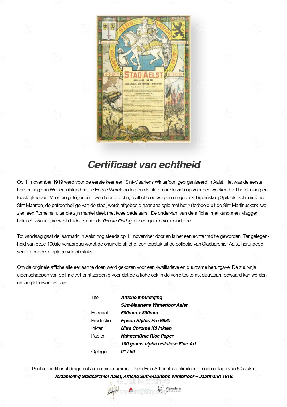 Affiche Inhuldiging Sint-Maartens Winterfoor Aalst
