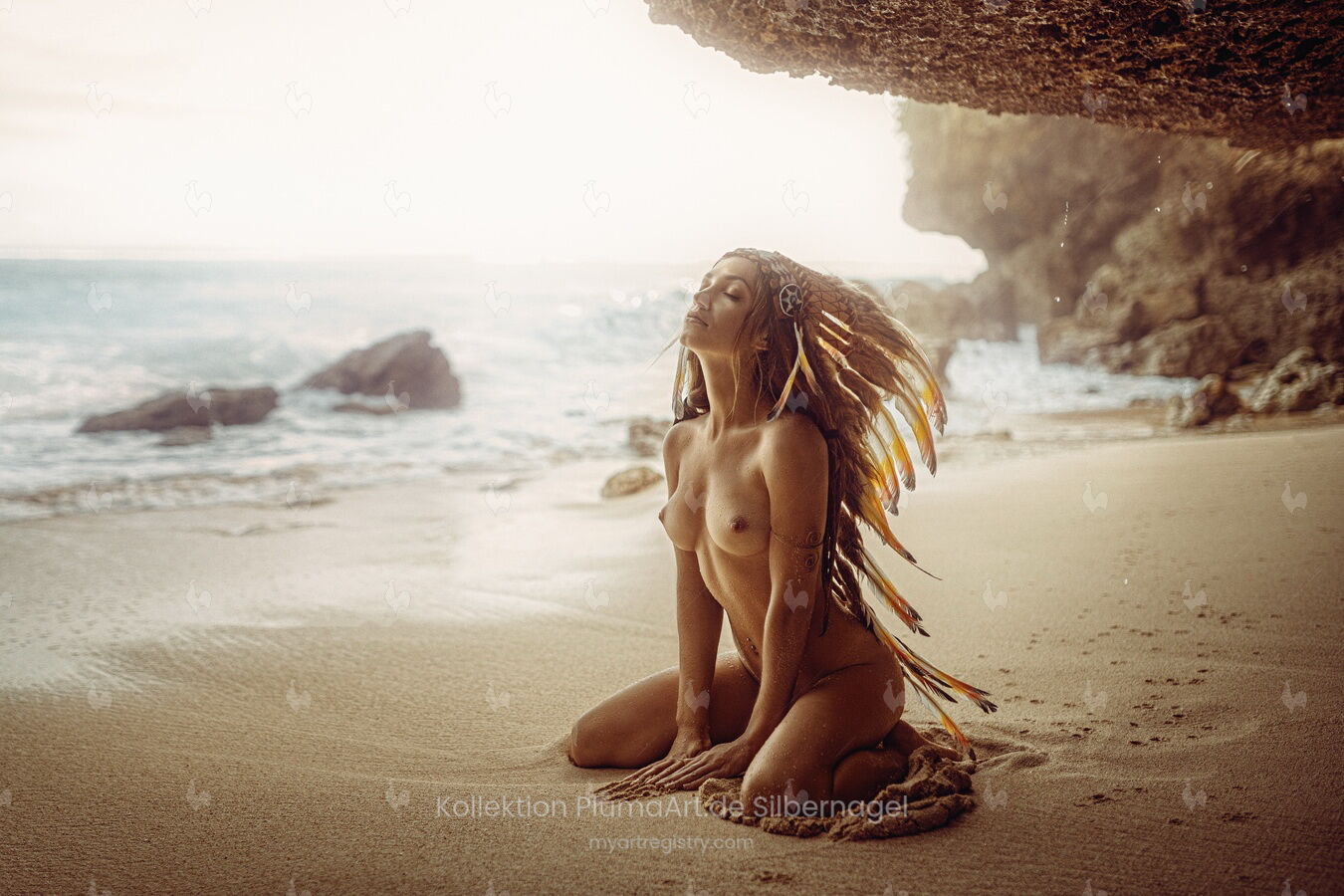 Nackte Frau am Strand 95C17