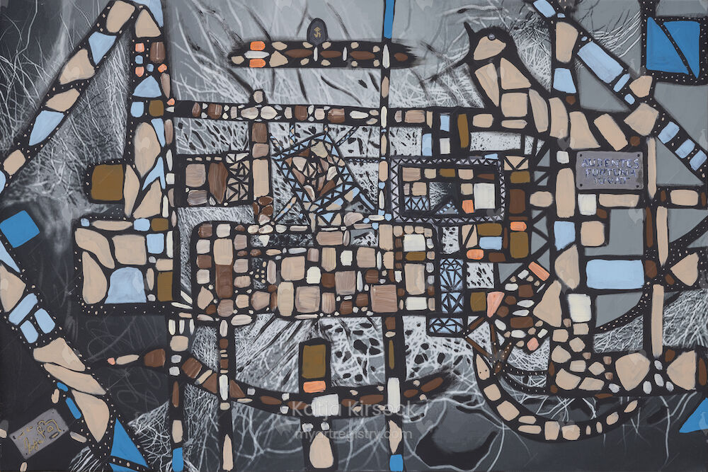 EIN STUHL IM HIMMEL, Acryl on Canvas, 80x120, Gemälde Nr. 73, 07/2024