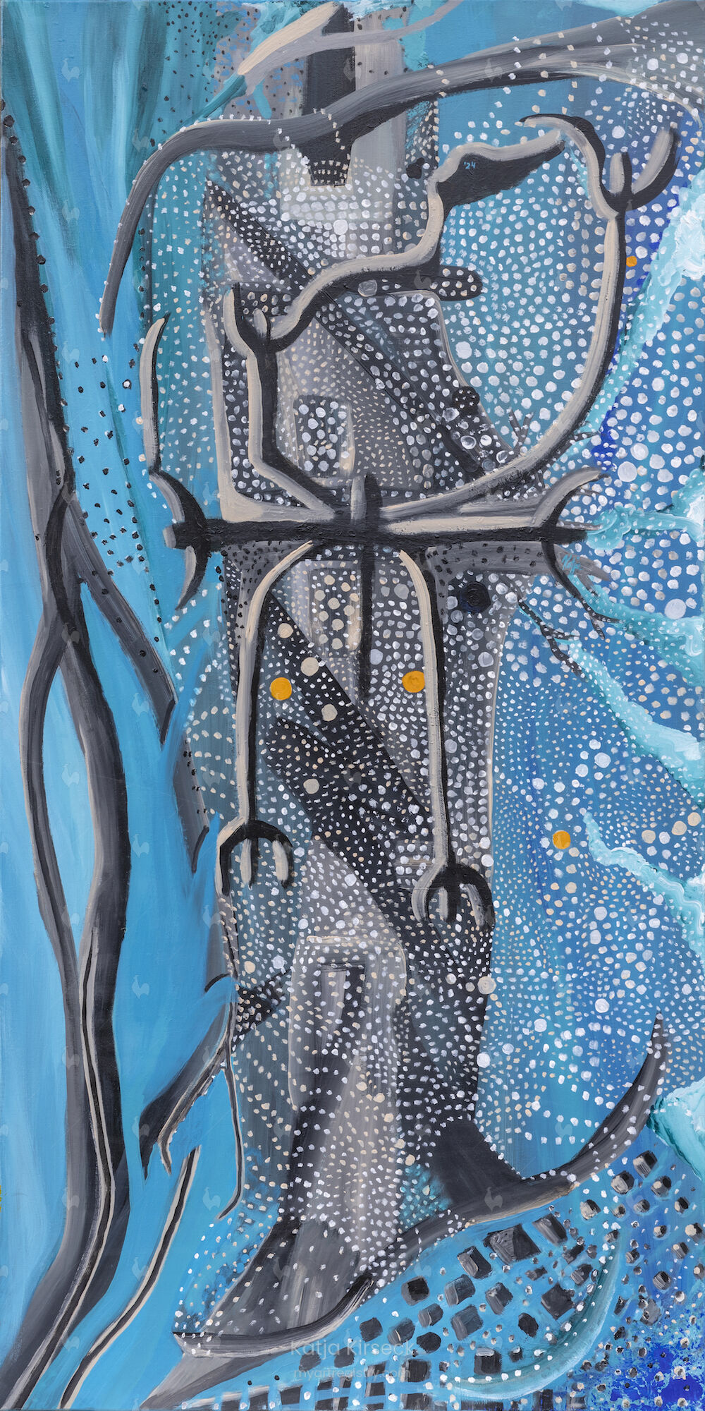 KLABAUTERMANN, Acryl on Canvas, 140x70, Gemälde Nr. 70, 06/2024