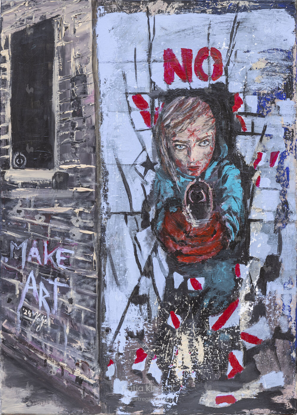RÜCKENDECKUNG, Acryl on Canvas, 70x50, Gemälde Nr. 68, 04/2024