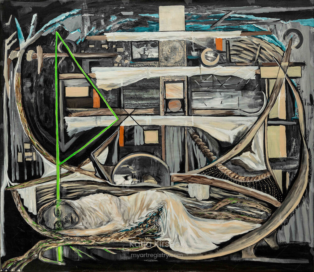 MUTTERSCHIFF, Acryl on Canvas, 130x150, Gemälde Nr. 59, 11/2023