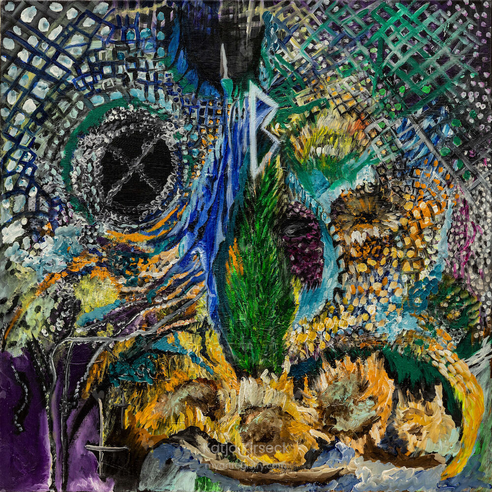 BITTE, Acryl on Canvas, 80x80, Gemälde Nr. 56, 08/2023