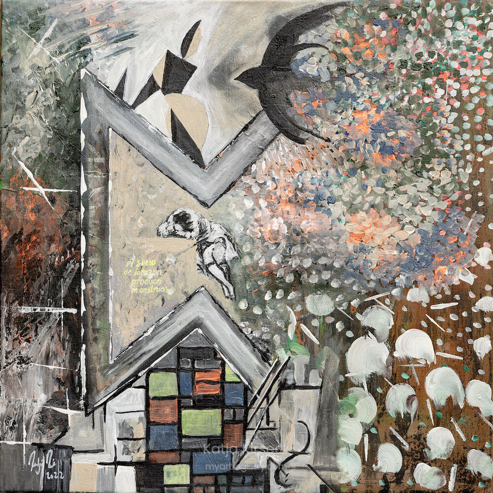 DU FEHLST, Acryl on Canvas, 80x80, Gemälde Nr. 45, 10/2022
