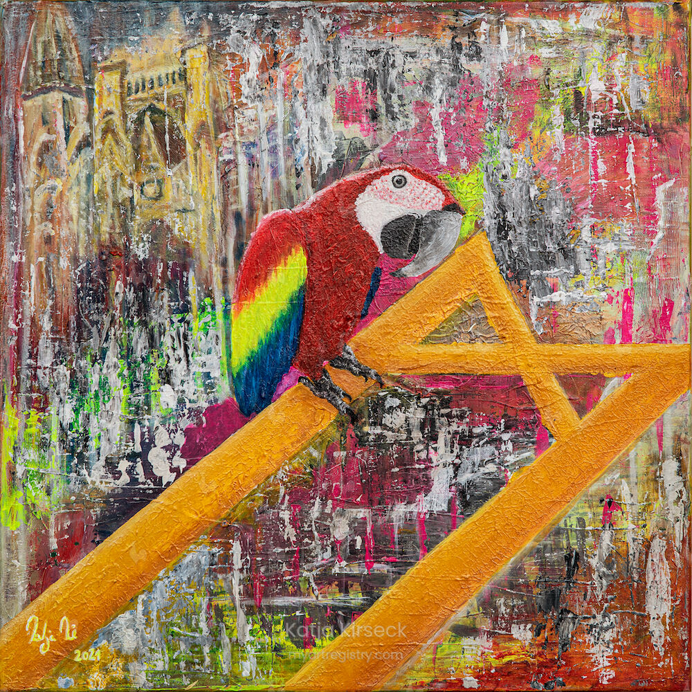 KUCKUCK, Acryl on Canvas, 80x80, Gemälde Nr. 18,  03/2021
