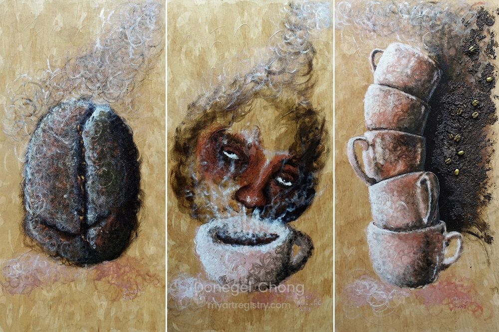 Coffee is my Elixir: Addicted (Triptych)